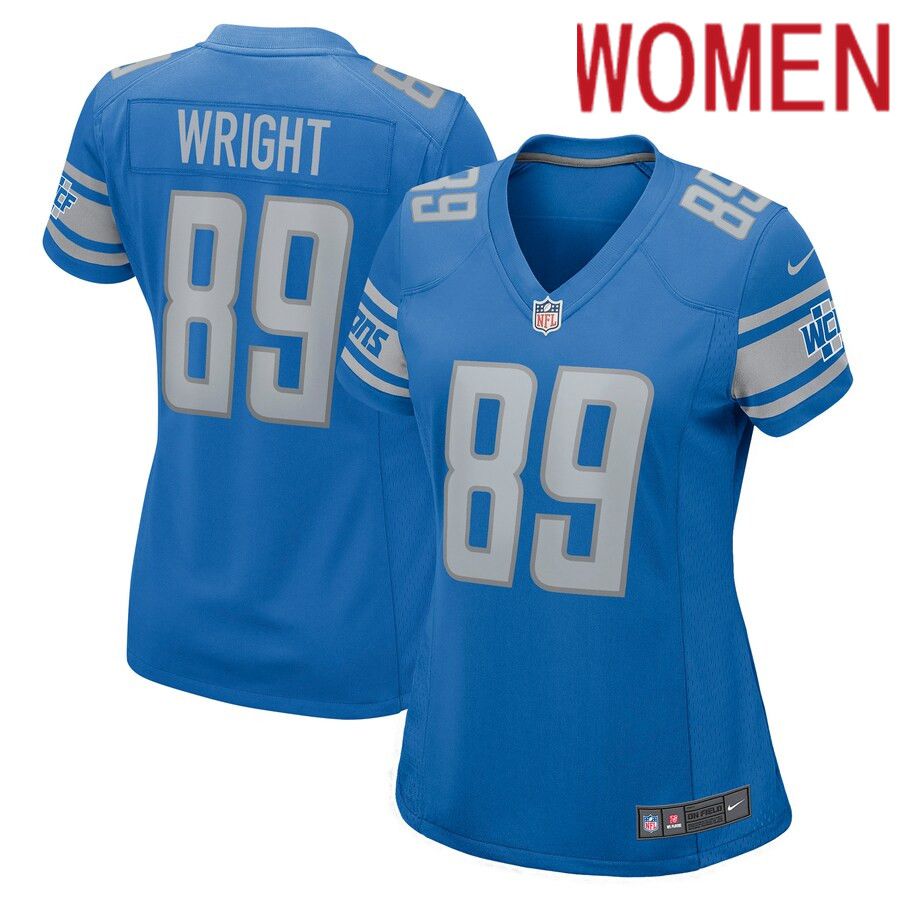 Women Detroit Lions #89 Brock Wright Nike Blue Nike Game NFL Jersey->women nfl jersey->Women Jersey